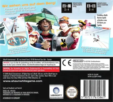 Shaun White Snowboarding (Europe) (En,Fr,De,Es,It) box cover back